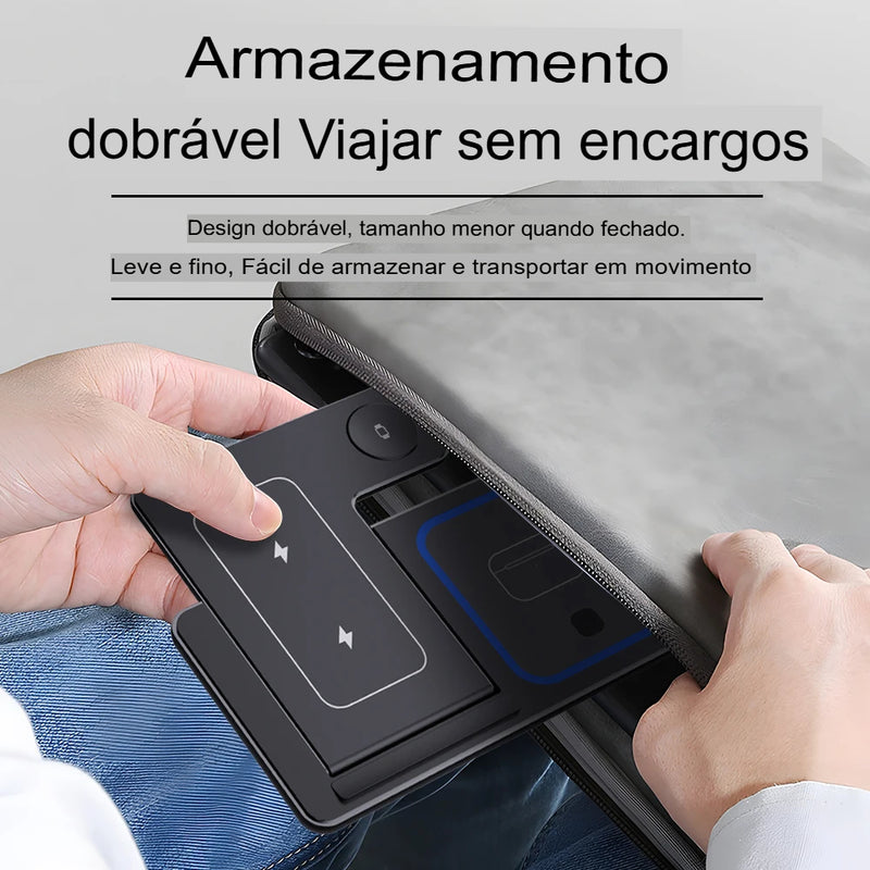 Carregador Por Indução Sem Fio Stand Pad 3 em 1 -  Estação de doca de carregamento rápido