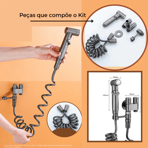 Ducha Higiênica Para Banheiro Com Duas Saídas - HIDROGOTA