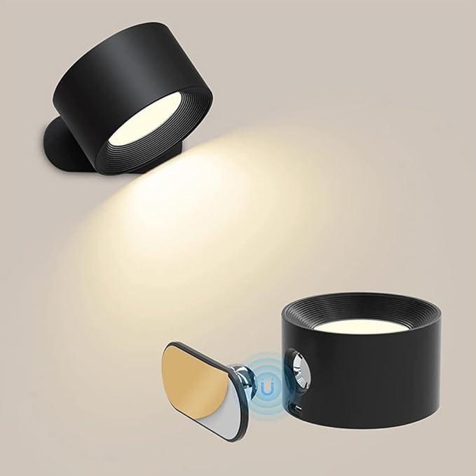 Arandela de Parede e cabeceiras LED - Giratória em 360º - 3 Níveis de Brilho, 3 Modos de Cor (BLACK FRIDAY)