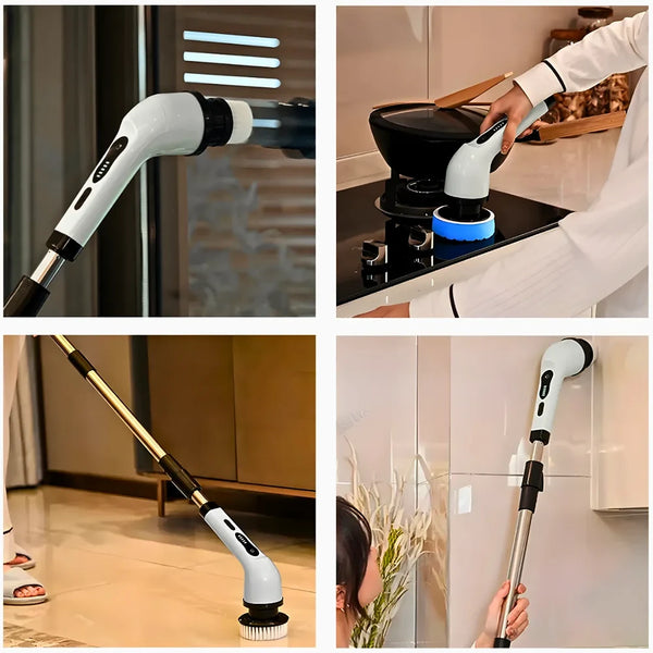 Esfregão Elétrico de Limpeza Multifuncional Escova Rotativa Sem Fio 3 Em 1 Elétrica P/Casa Multiuso