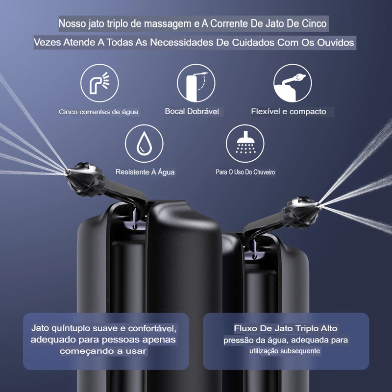 Limpador de ouvido Elétrico, Kit de remoção de cera de ouvido, seringa recarregável com 4 modos de limpeza de ouvido, irrigação, para adultos e crianças