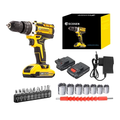 Furadeira Parafusadeira 3/8" Bateria 21V Com Maleta e Acessórios