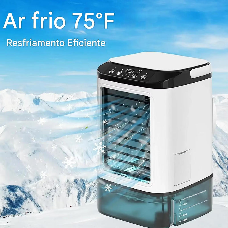 Ar Condicionado Portátil - spray duplo, atomização ultrassônica, refrigerador de ar mudo, luz noturna, desktop, 3 velocidades.