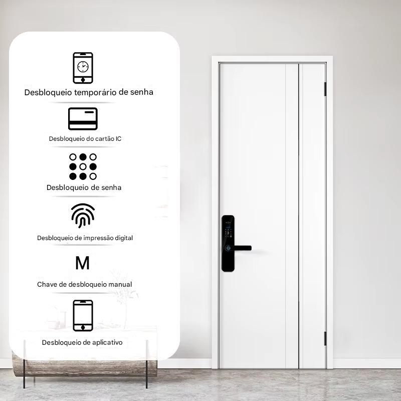 Fechadura com Câmera Biométrica Digital, Impressão digital, Smart Card, Senha, Desbloqueio de Chave