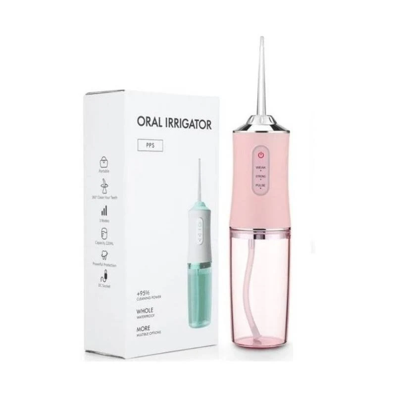 Irrigador Dental Oral Recarregável 220ml Higiene Limpeza Bucal Portátil Limpador de Dente