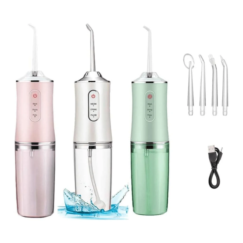 Irrigador Dental Oral Recarregável 220ml Higiene Limpeza Bucal Portátil Limpador de Dente