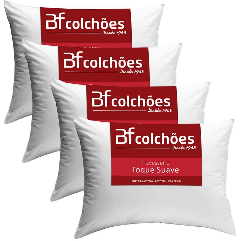 Kit 4 Travesseiros Antialérgicos Macio e Resistente | Nuvem de Conforto + Frete Grátis