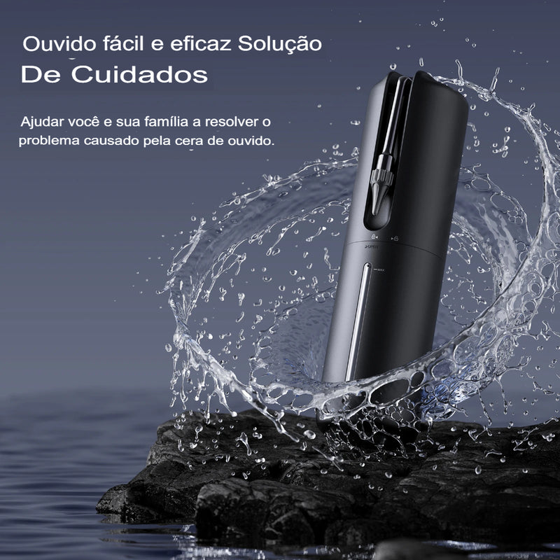 Limpador de ouvido Elétrico, Kit de remoção de cera de ouvido, seringa recarregável com 4 modos de limpeza de ouvido, irrigação, para adultos e crianças