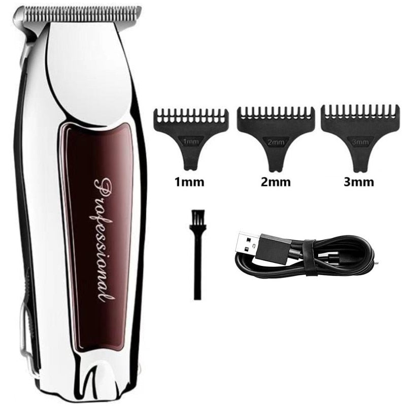 MAQUINA APARADORA DE PELO AJUSTE NÍVEL ''0'' PROFISSIONAL SEM FIO KEMEI KM - 9163.